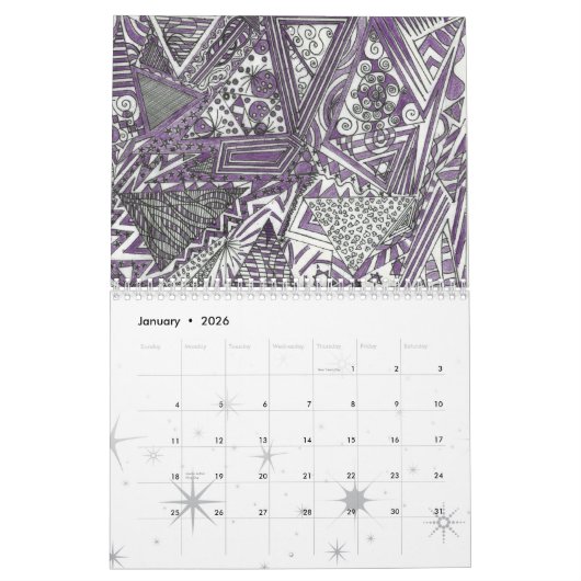 Liebe-Wellen-Kunst Calenar Kalender (Jan 2026)