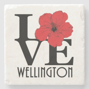 LIEBE Wellington FL Red Hibiskus Steinuntersetzer