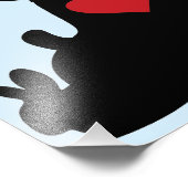 Liebe Welpe und Kitten Silhouette Blau Fotodruck (Ecke)