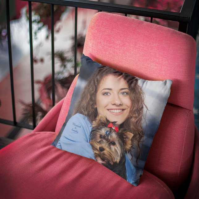 Liebe Welpen Hund Tier Foto personalisieren Kissen (Love Puppy Dog Pet Animal Photo Personalize Throw Pillow)