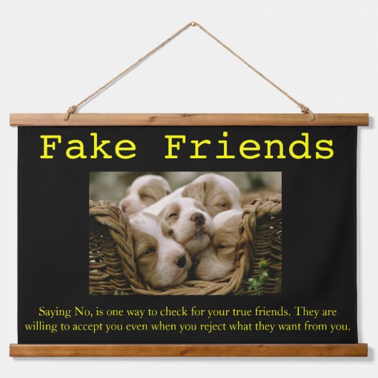 LIEBE Welpen in einem Korb Wandteppich Mit Holzrahmen (Vorne)