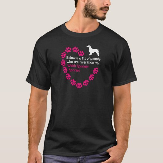 Liebe Welsh Springer Spanier Funny Geschenk T-Shirt (Vorderseite)