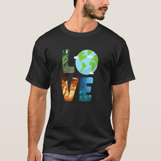Liebe Welt-Erde-Planet T-Shirt (Vorderseite)