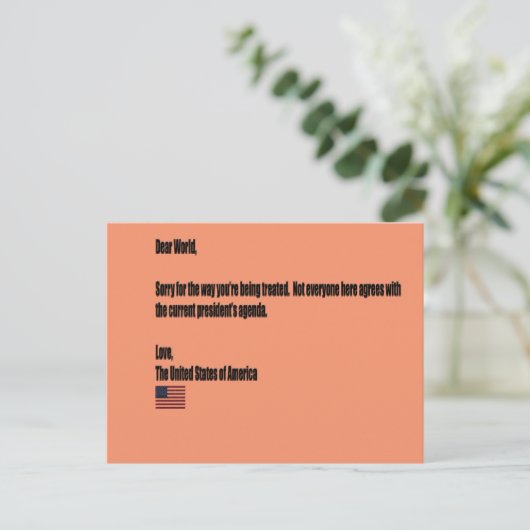 Liebe Welt Postkarte (Stehend Vorderseite)