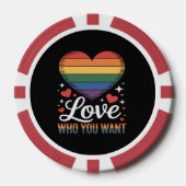 Liebe wen du willst Gay Pride LGBT Pokerchips (Vorderseite)