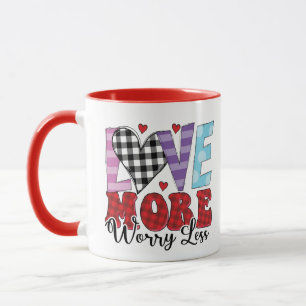 Liebe weniger Sorgen, Valentinstag Kaffee Tasse
