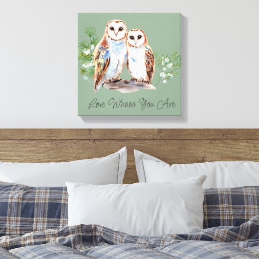 Liebe, wer du bist rustikale Wasserfarbe Leinwanddruck (Insitu (Schlafzimmer))