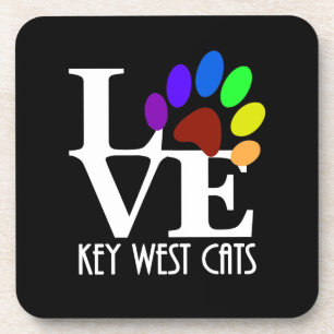 LIEBE West Cats (weißer Text) Getränkeuntersetzer