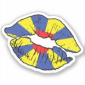 Liebe West Flanders West-Flandern Lipstick Aufkleber (Vorderseite)