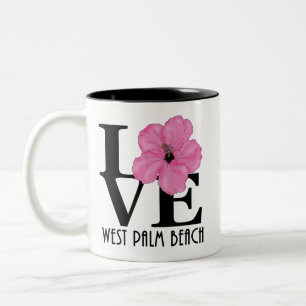 LIEBE West Palm Beach 11oz Rosa Hibiskus Zweifarbige Tasse