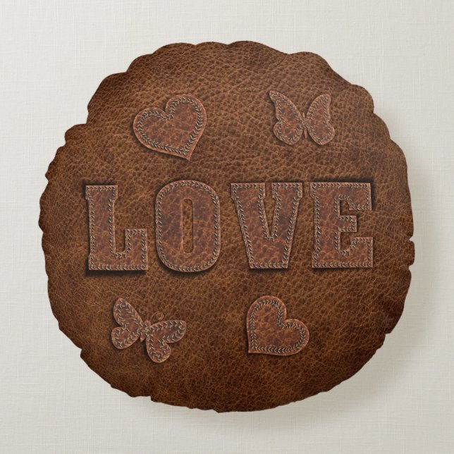 Liebe Western Style Rundes Kissen (Vorderseite)