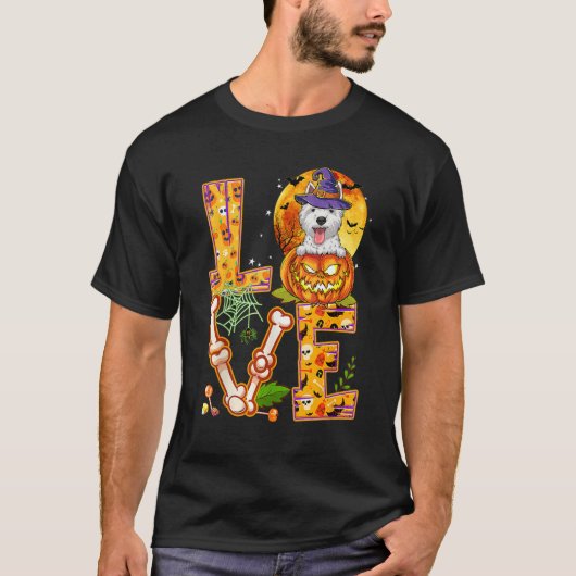 Liebe Westie Hexch Pumpkin Beängstigend Halloween  T-Shirt (Vorderseite)