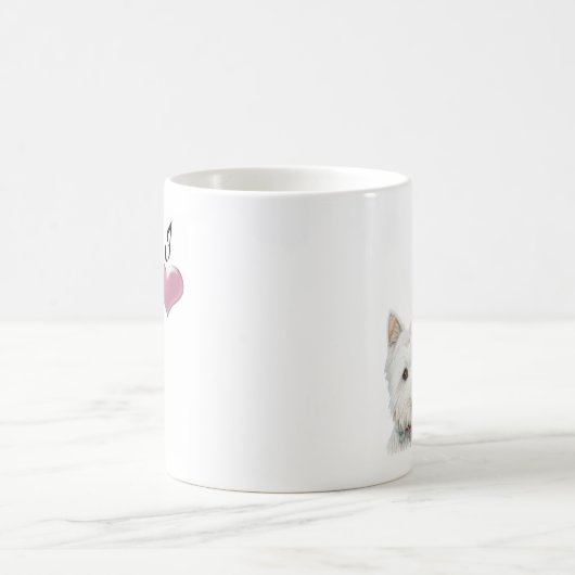 Liebe Westie Hundekunst-Tasse Kaffeetasse (Mittel)