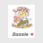 Liebe | Whimsisches Blumendesign Aufkleber (Blatt)