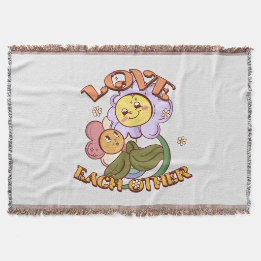 Liebe | Whimsisches Blumendesign Decke (Vorderseite)