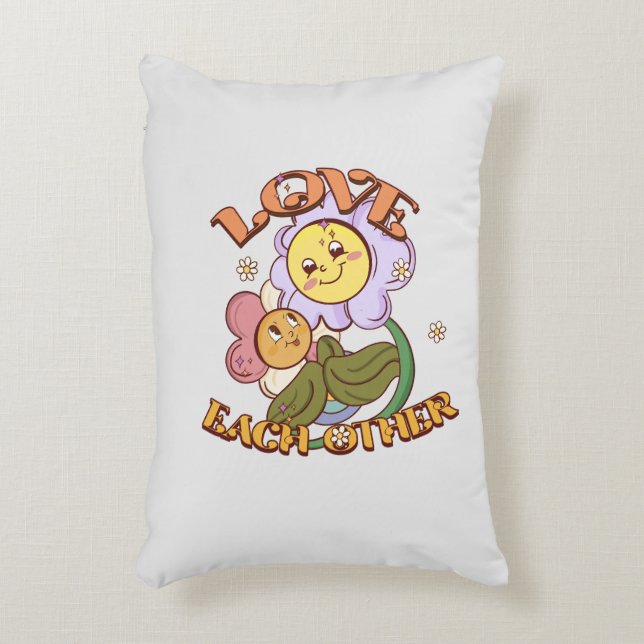 Liebe | Whimsisches Blumendesign Dekokissen (Vorderseite(Vertikal))