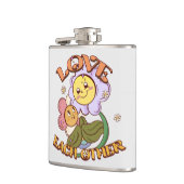 Liebe | Whimsisches Blumendesign Flachmann (Links)