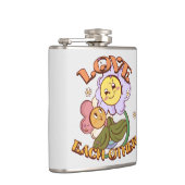 Liebe | Whimsisches Blumendesign Flachmann (Rechts)