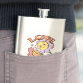 Liebe | Whimsisches Blumendesign Flachmann (Beispiel)