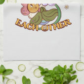 Liebe | Whimsisches Blumendesign Geschirrtuch (Gefaltet)