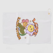 Liebe | Whimsisches Blumendesign Golfhandtuch (Horizontal)