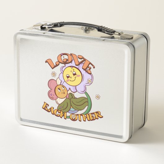 Liebe | Whimsisches Blumendesign Metall Brotdose (Rückseite)