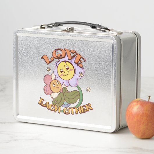 Liebe | Whimsisches Blumendesign Metall Brotdose (Beispiel)