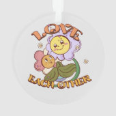 Liebe | Whimsisches Blumendesign Ornament (Rückseite)