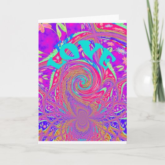 Liebe Whirlpool faszinierend Cyan Text Art Graphic Ankündigung (Vorderseite)