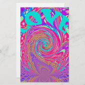 Liebe Whirlpool faszinierend Cyan Text Art Graphic Briefpapier (Vorne/Hinten)