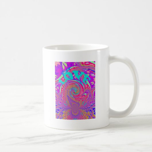 Liebe Whirlpool faszinierend Cyan Text Art Graphic Kaffeetasse (Rechts)