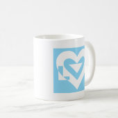 Liebe White auf Blue Kaffeetasse (VorderseiteRechts)