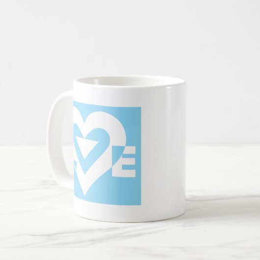 Liebe White auf Blue Kaffeetasse (Vorderseite Links)