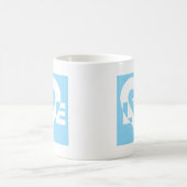Liebe White auf Blue Kaffeetasse (Mittel)