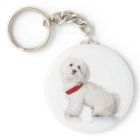 Liebe White Bichon Frise Welpe Hund Schlüsselanhän