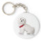 Liebe White Bichon Frise Welpe Hund Schlüsselanhän