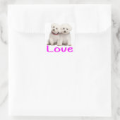 Liebe White Bichon Frise Welpe Hunde Stickers (Tasche)