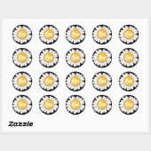 Liebe White Daisy Blume Black Floral Sticker (Blatt)