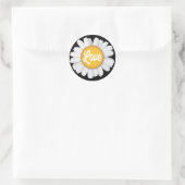 Liebe White Daisy Blume Black Floral Sticker (Tasche)