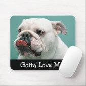 Liebe White English Bulldog Welpe Hund Mousepad (Mit Mouse)