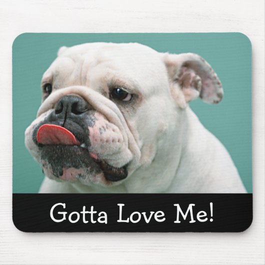 Liebe White English Bulldog Welpe Hund Mousepad (Vorne)