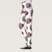 Liebe White Goldendoodle PopArt mit Herz Leggings (Links)