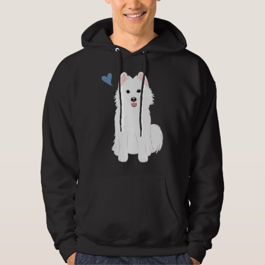 Liebe White Pomsky Spitz Husky Hoodie (Vorderseite)