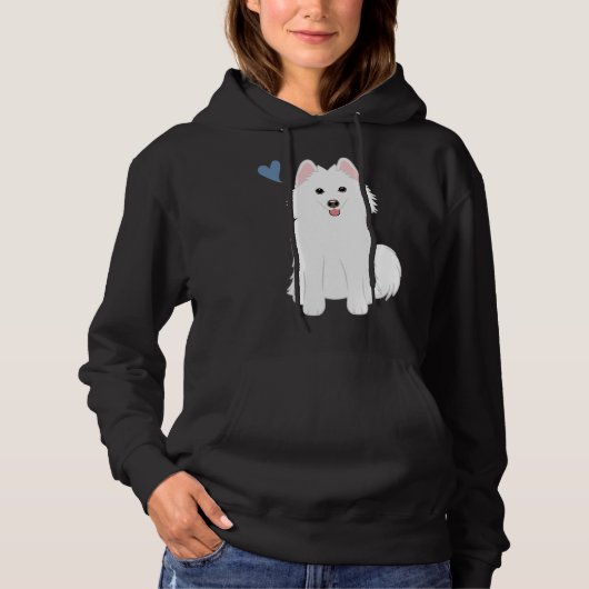 Liebe White Pomsky Spitz Husky Hoodie (Vorderseite)