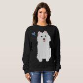Liebe White Pomsky Spitz Husky Sweatshirt (Vorne ganz)