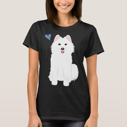 Liebe White Pomsky Spitz Husky T-Shirt (Vorderseite)