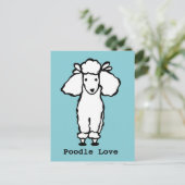 Liebe White Poodle Dog Postkarte (Stehend Vorderseite)