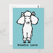 Liebe White Poodle Dog Postkarte (Vorne/Hinten)