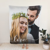 Liebe White Script Foto Overlay Hochzeit Fleecedecke