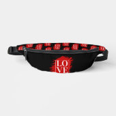 LIEBE WHITE TYPOGRAPHY RED ART BAUCHTASCHE (Vorderseite)